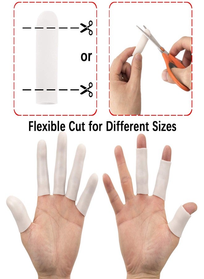 ANCIRS Gel Finger Support Protector Gloves, Gel Finger Cots/Covers - Different Sizes Silicone Fingertips for Hands Cracking, Eczema Skin (20pcs White) - Image 5